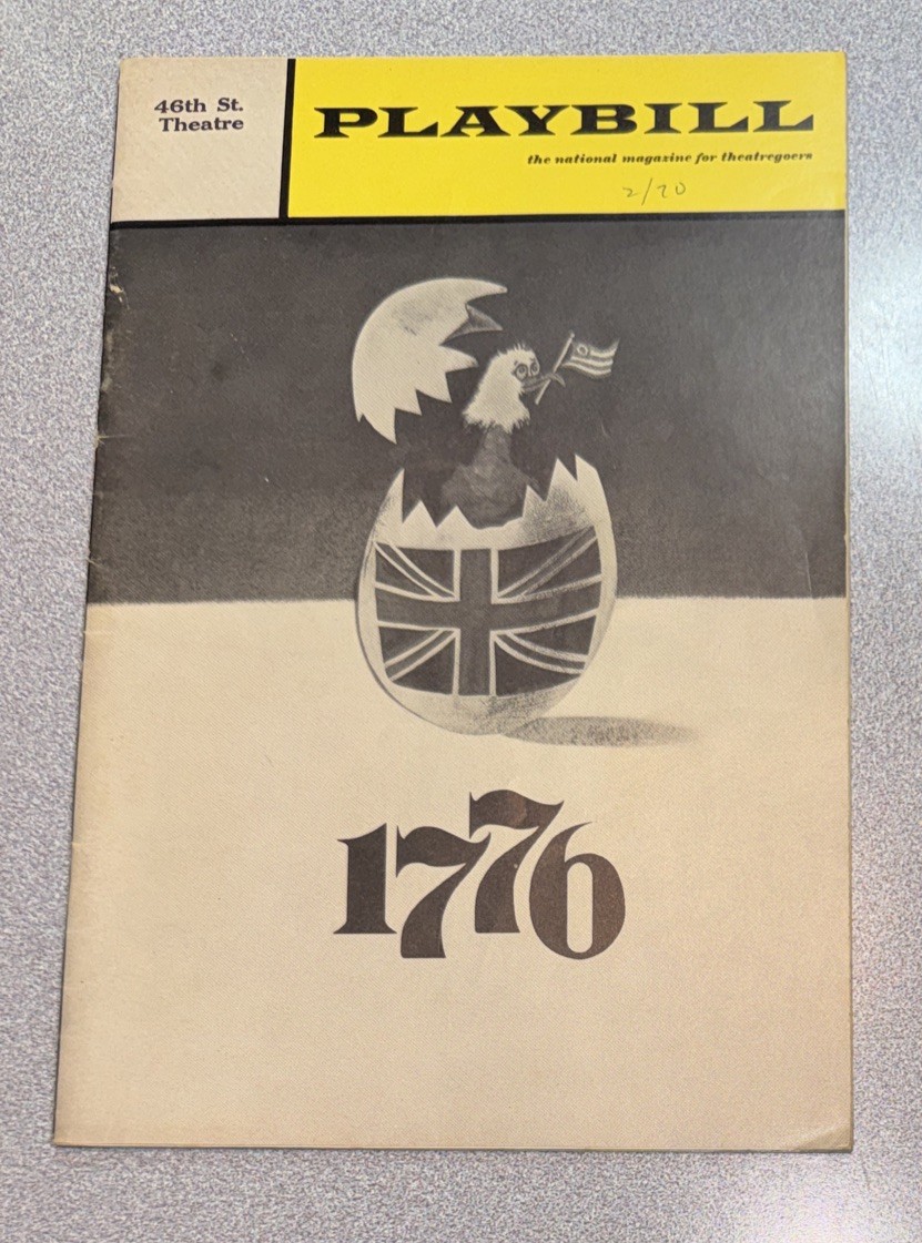 Playbill 1776 Feb 1970 46th Street Theatre William Daniels Original Broadway
