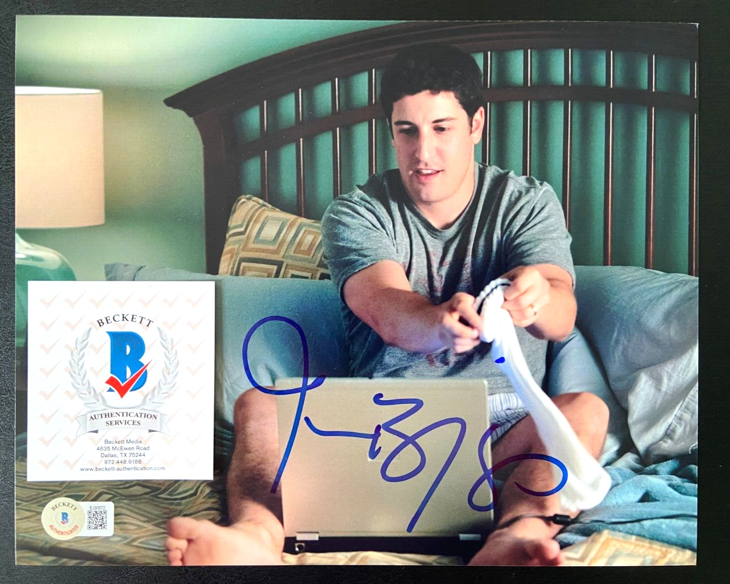 JASON BIGGS SIGNED 8X10 PHOTO AMERICAN PIE ACTOR JIM WEDDING STIFFLER BAS