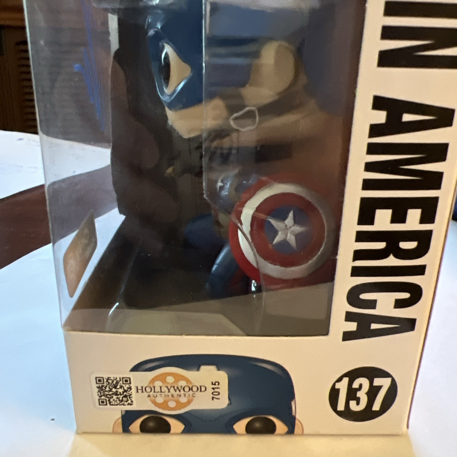 Chris Evans Signed Autograph Captain America Funko Pop 137 COA Avengers