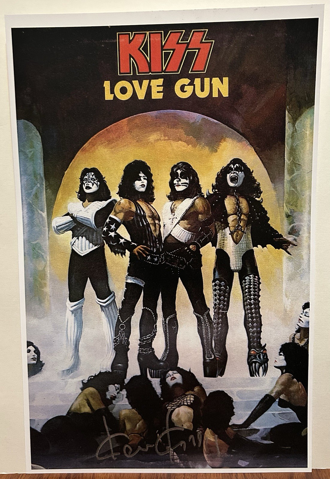 KEN KELLY SIGNED KISS LOVE GUN 11×17 POSTER PRINT STEEL CITY CON COA DEC 2014