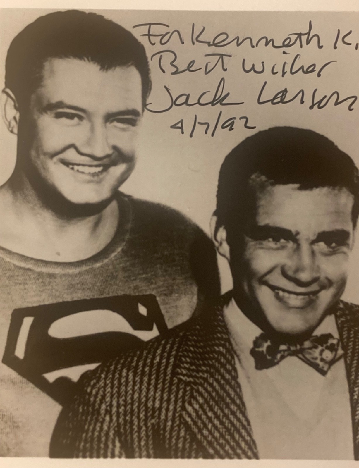 Hand SIGNED Jack Larson ~5×4 Vintage Photo – Superman (Jimmie Olsen)