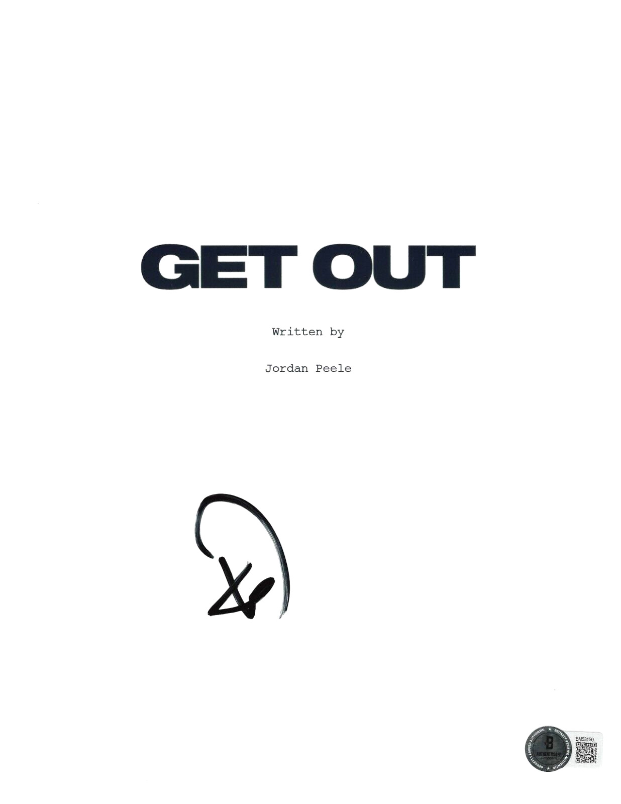 DANIEL KALUUYA SIGNED ‘GET OUT’ HORROR MOVIE SCRIPT SCREENPLAY BECKETT BAS COA