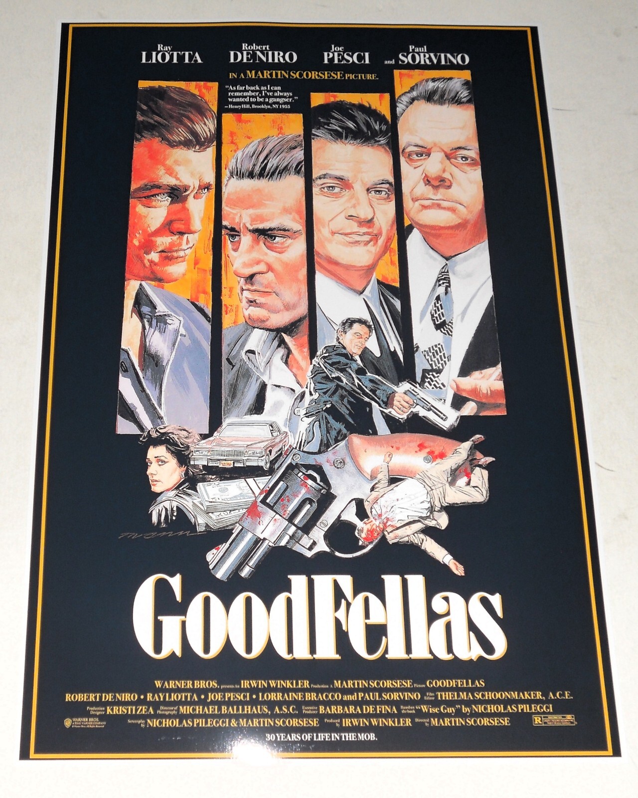 Goodfellas DeNiro / Pesci / Liotta Poster 19″x13″ Martin Scorcese Masterpiece