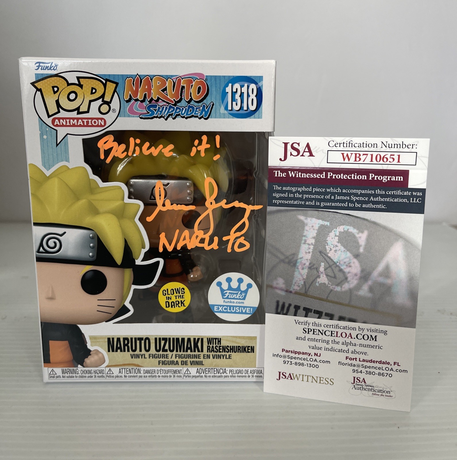 Maile Flanagan Signed Autographed Naruto Rasenshuriken Funko Pop 1318 JSA COA 7