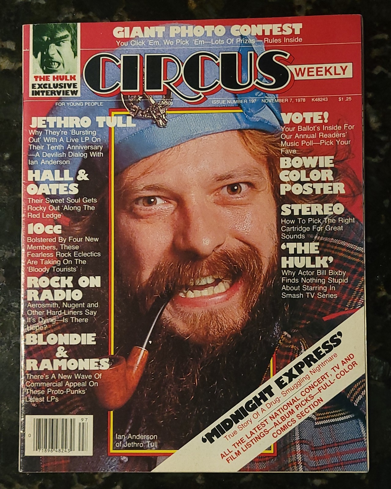Circus Magazine November 7 1978 Jethro Tull David Bowie Poster Blondie Ramones+