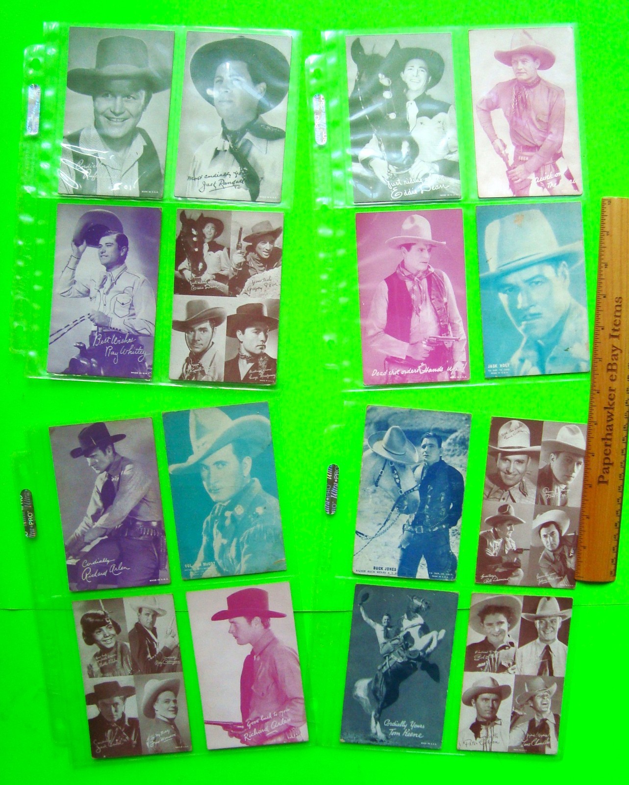 Lot (16) ca 1920’s – 40’s COWBOY MOVIE STAR ARCADE CARDS Holt AUTRY Dean PECK ++