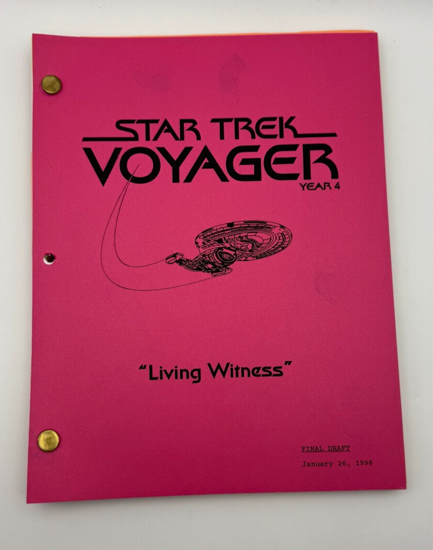Star Trek Voyager Script LOT +COA +Xtra “Living Witness” GENUINE Production-Used