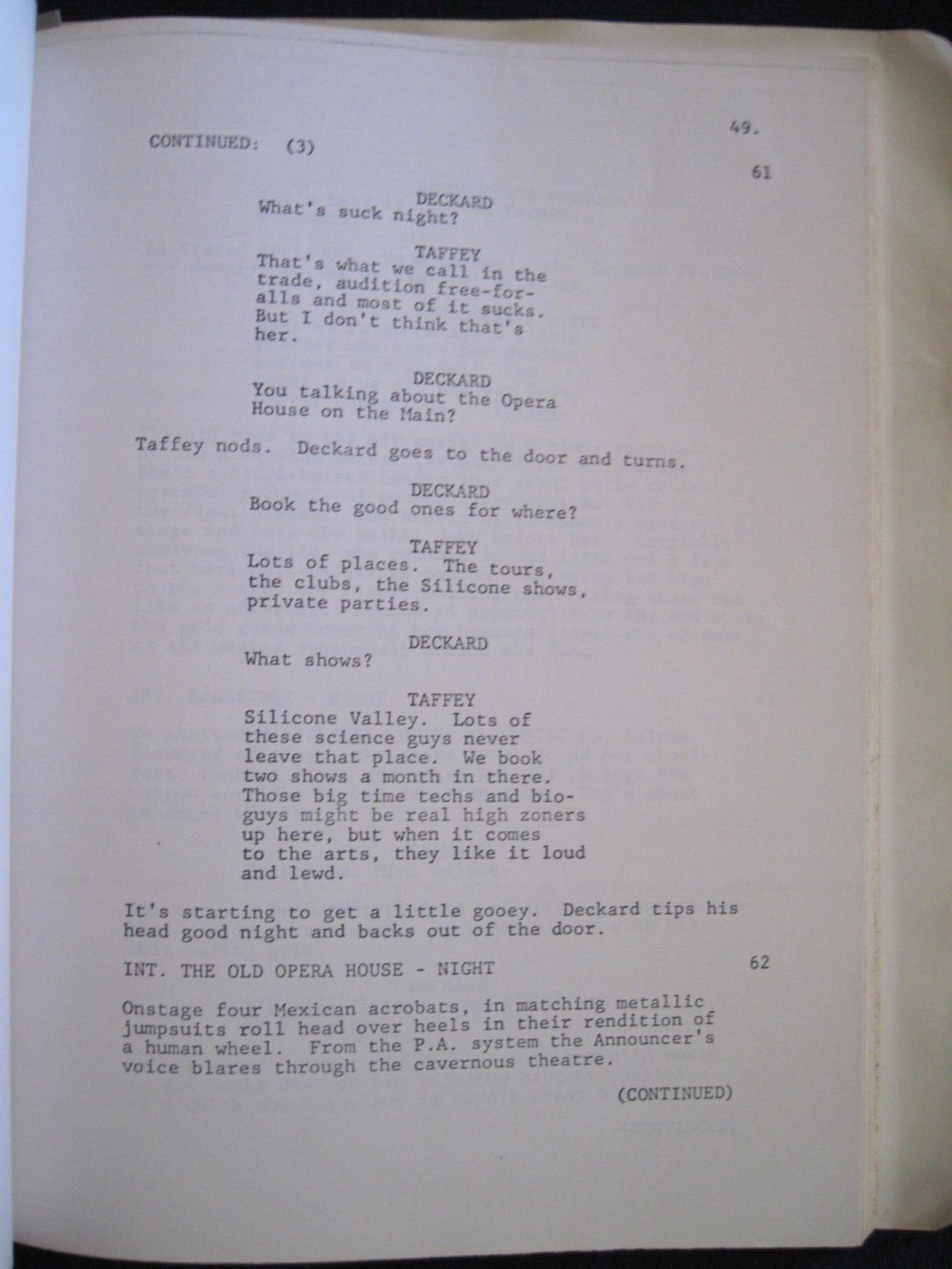 ORIGINAL SCRIPT for BLADE RUNNER – RIDLEY SCOTT, HARRISON FORD SCI-FI FILM