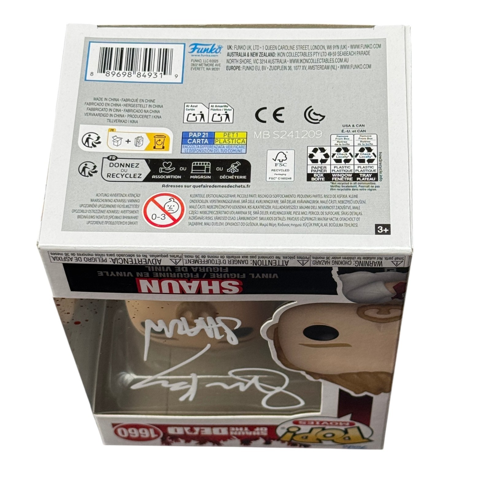 Simon Pegg Signed Shaun Funko Pop! #1660 – Shaun of the Dead – Beckett Authentic
