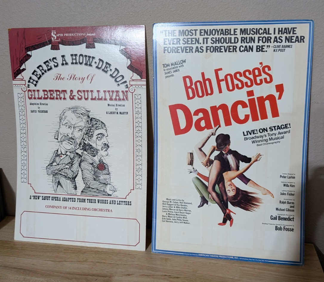 4 Broadway Window Cards Posters 14 X 22 Bob Fosse Dancin, Agnes of God, Zorba