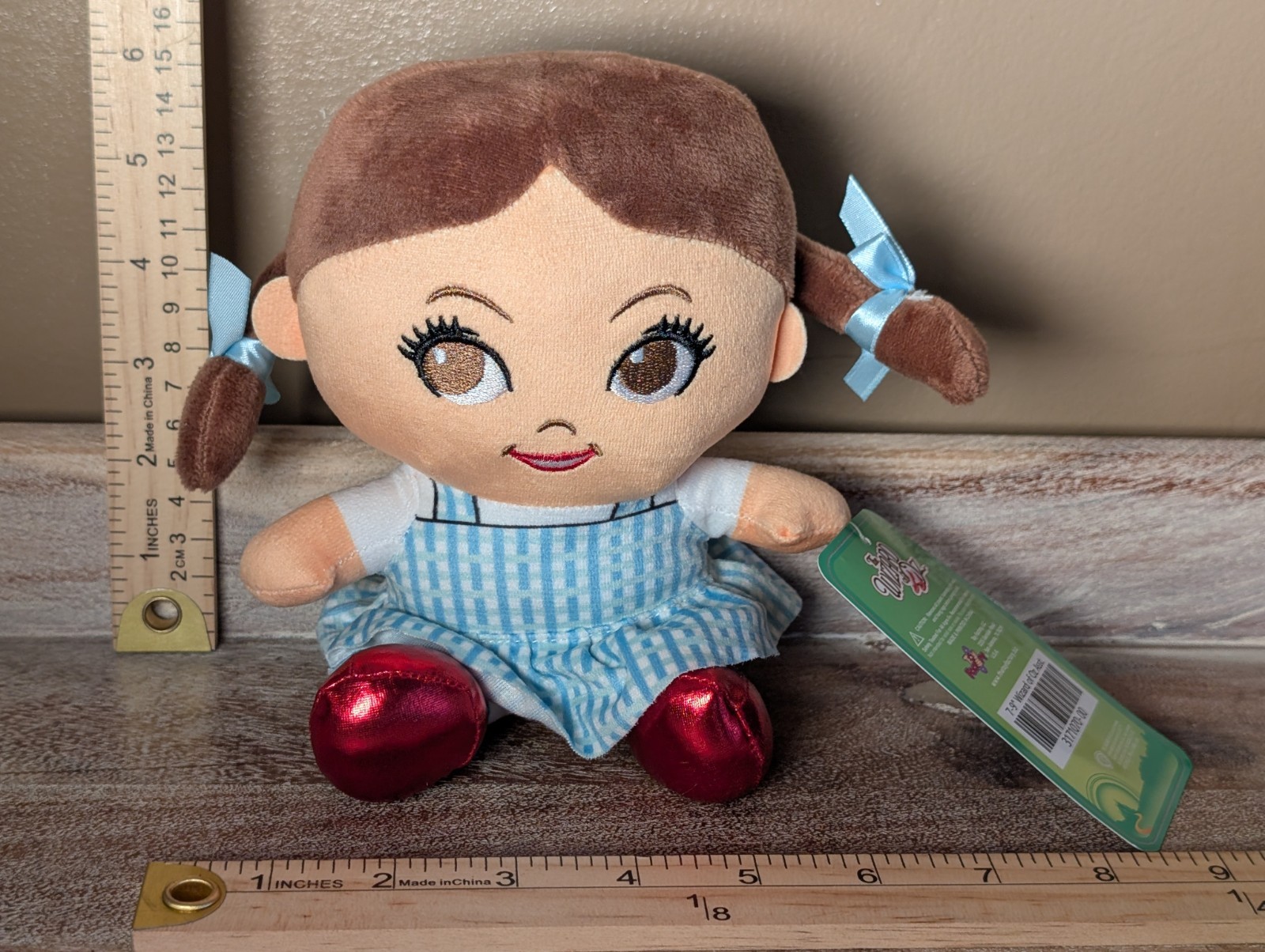Wizard Of Oz Plush Dorothy Gale sitting doll 7”