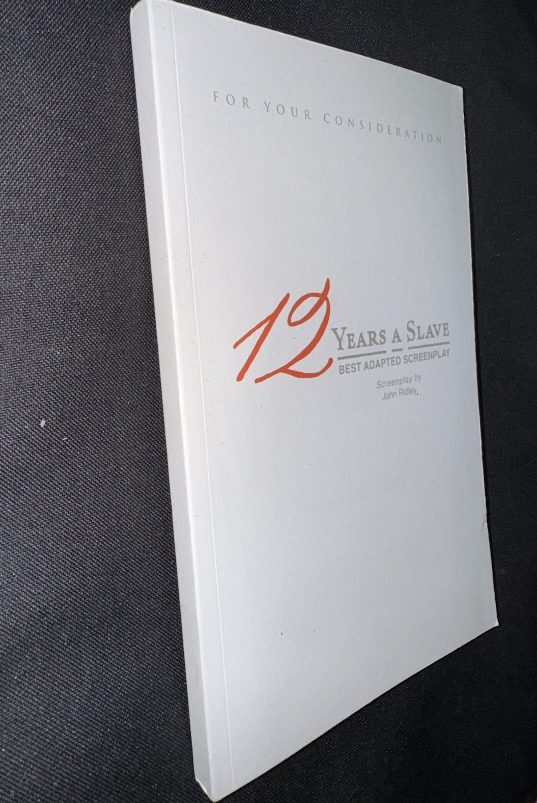 12 Years A Slave FYC Script Screenplay John Ridley Promo Promotional Book