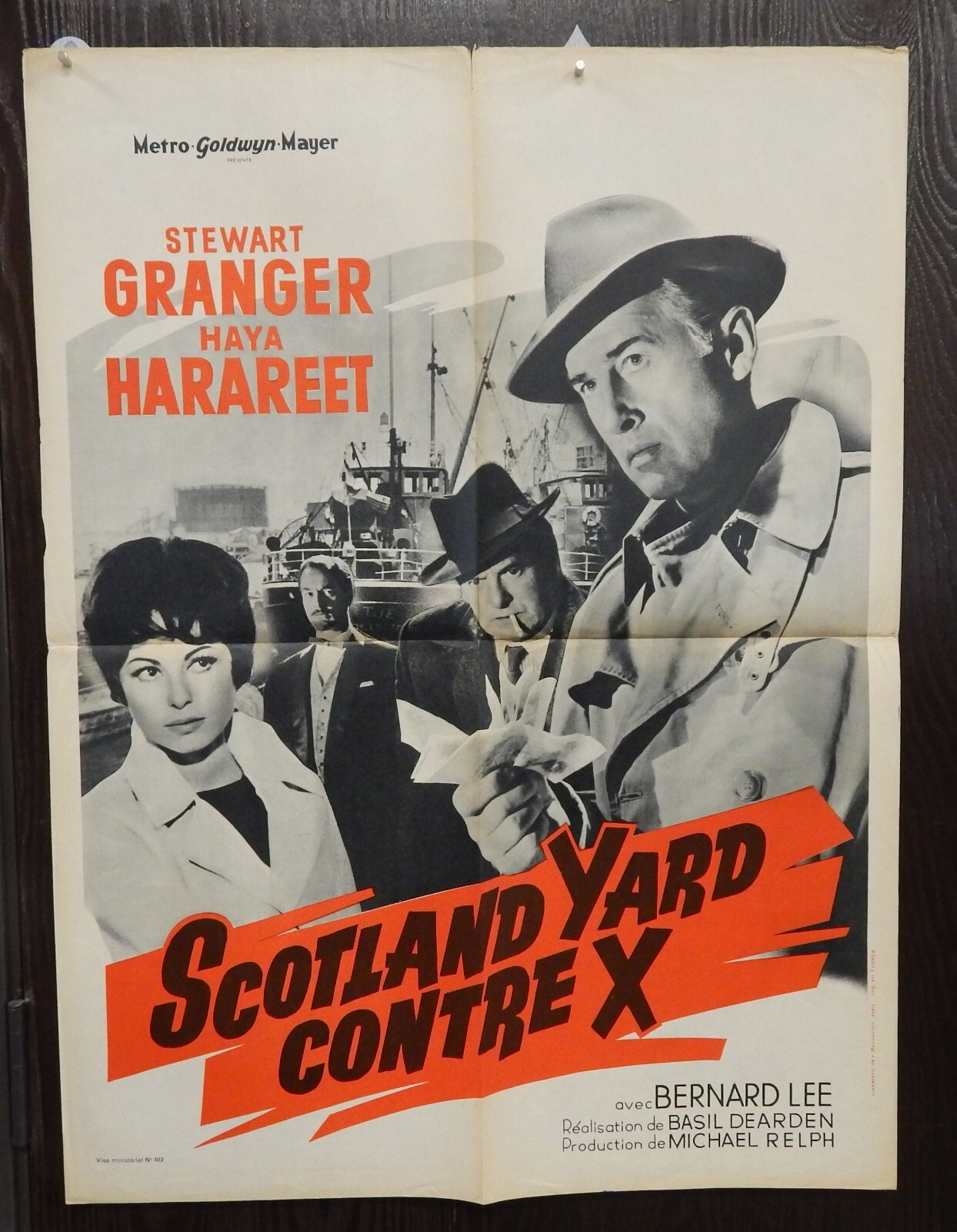 Scotland Yard Contre X 1961 Original 31.5×23.5 Movie Poster – Stewart Granger