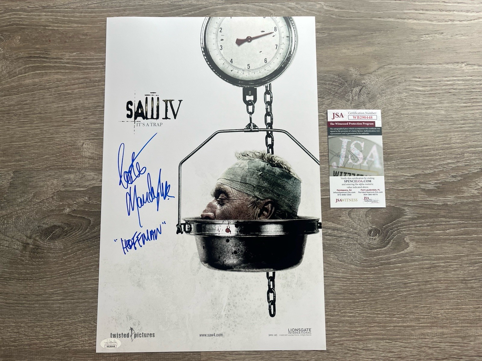Costas Mandylor Signed Saw IV 11×17 Photo JSA COA Detective Hoffman Jigsaw