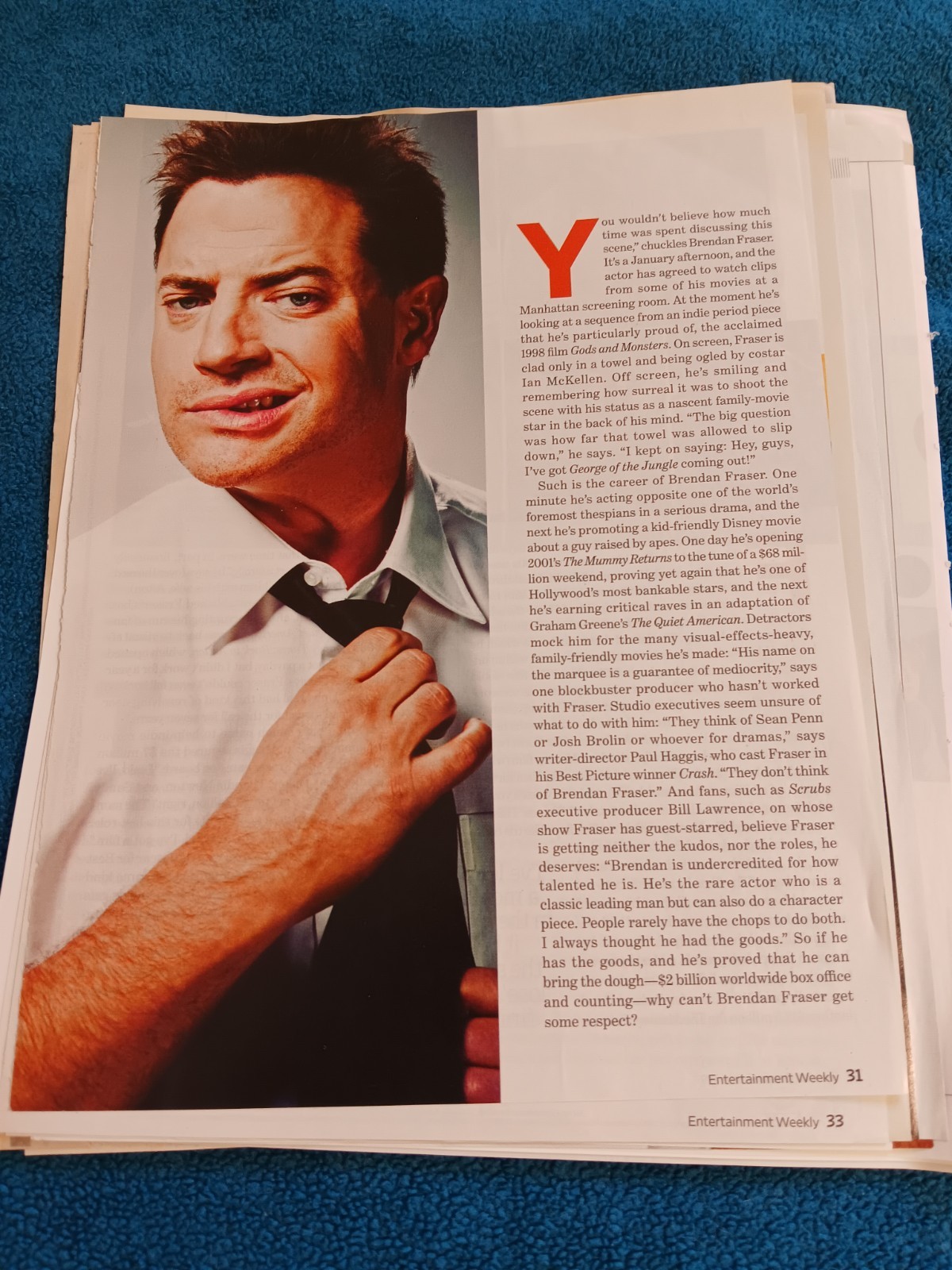 Brendan Fraser magazine clippings 2008 to 2010 The Mummy George of the Jungle