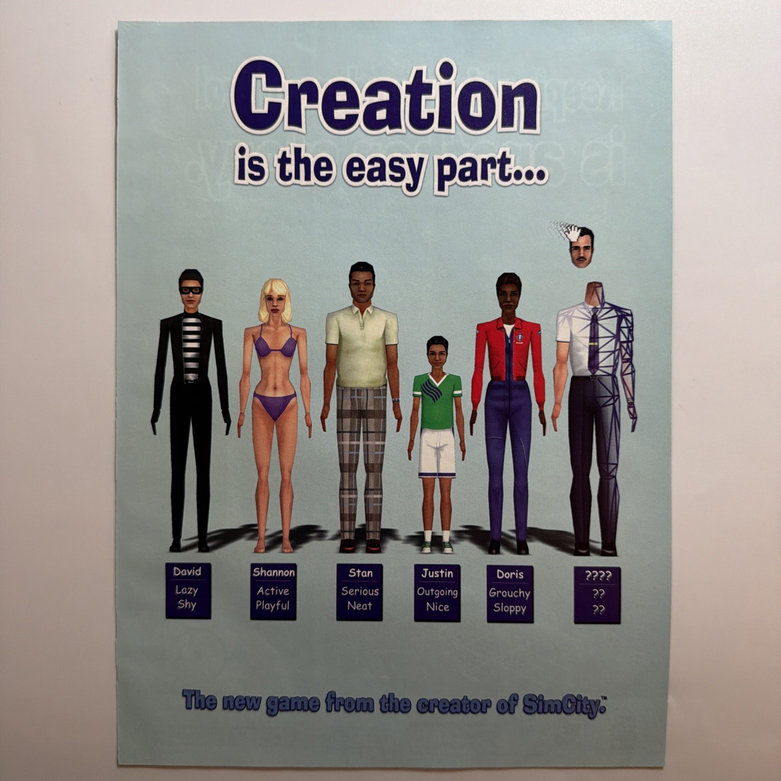 2000 The Sims 3p PRINT AD Classic PC Game Original Promo Poster Art Vintage 2Ks