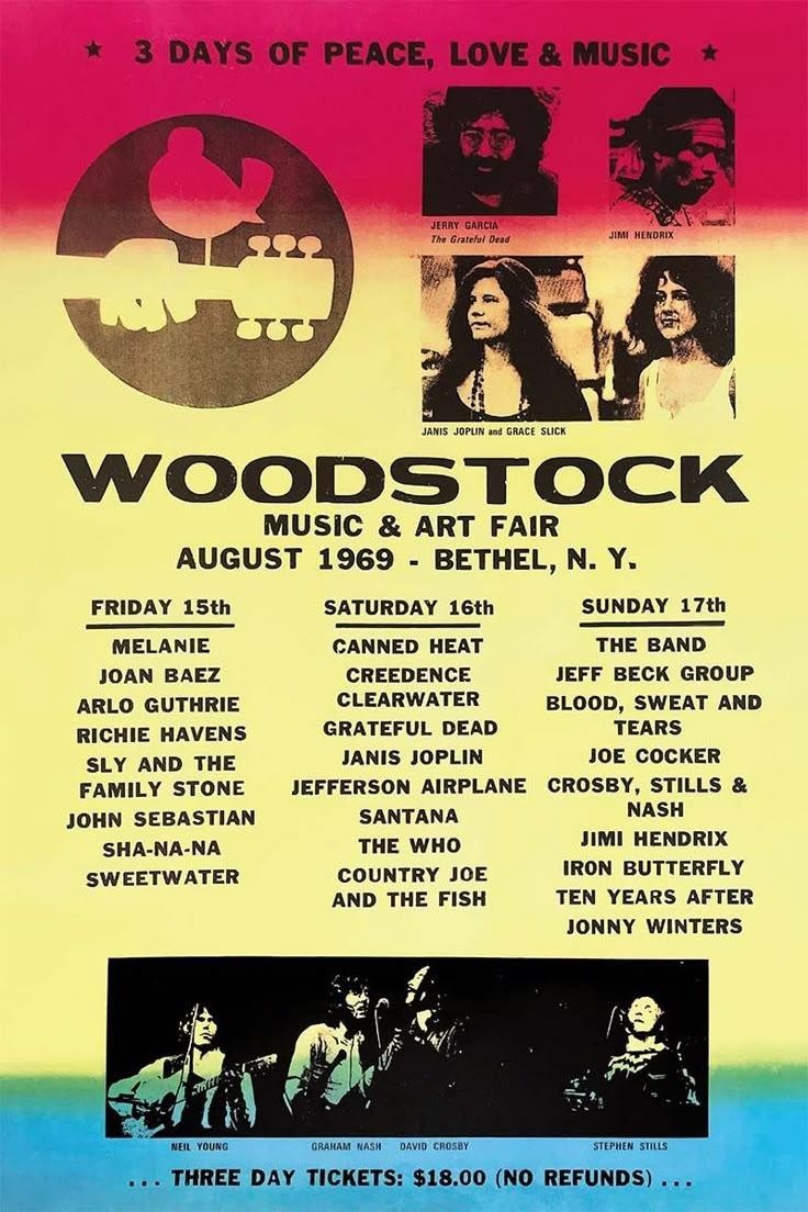 1969 CREEDENCE CLEARWATER REVIVAL CONCERT POSTER WALL ART PRINT WOODSTOCK CCR