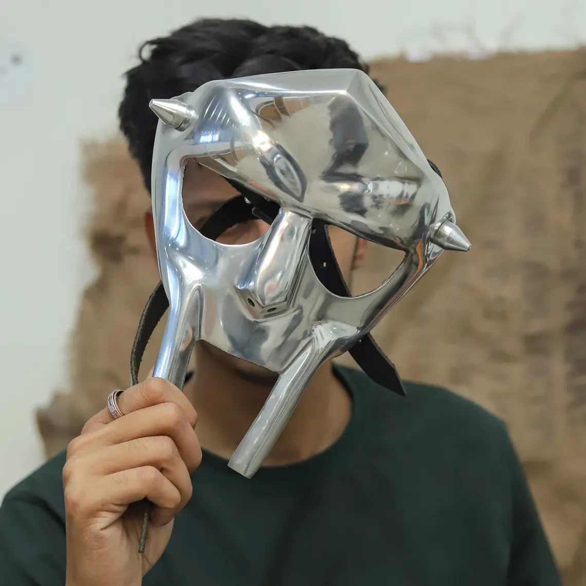 MF DOOM Mask Gladiator Helmet Face – Metal Finish Hip-Hop Cosplay Collectible