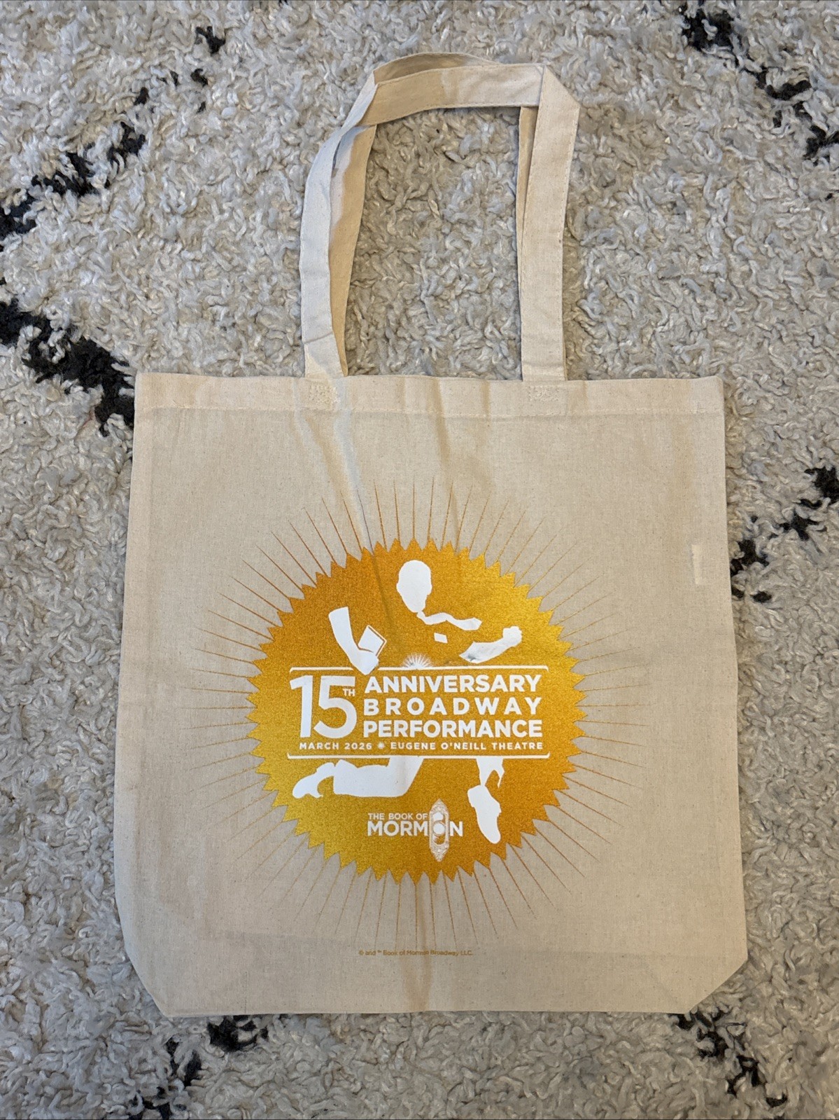 BOOK OF MORMON Broadway Musical TOTE BAG Audience Gift! 15TH ANNIVERSARY Lt Ed!