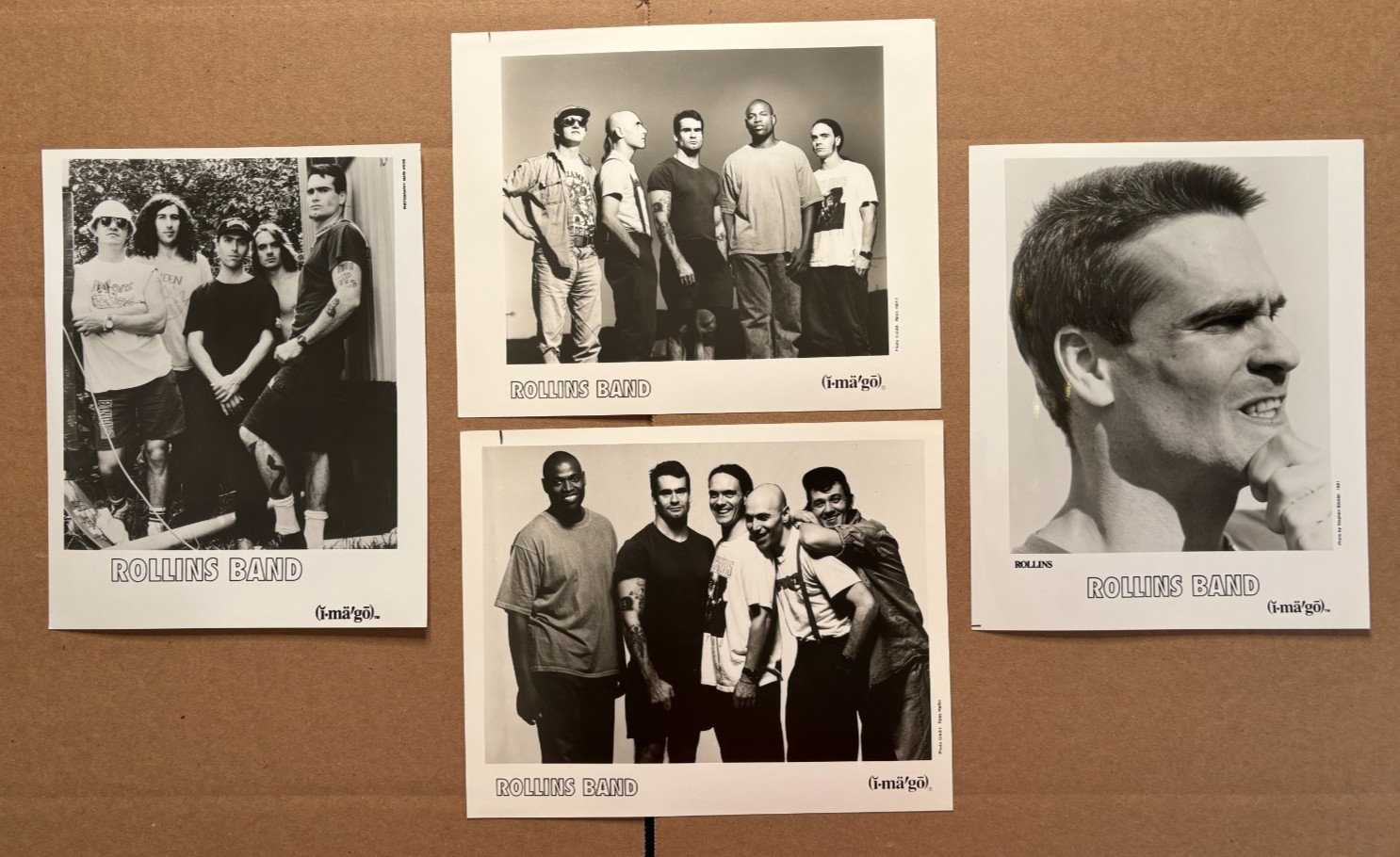 Rollins Band Press Photos Lot – 4 Vintage 8×10 B&W 1990s Imago Records