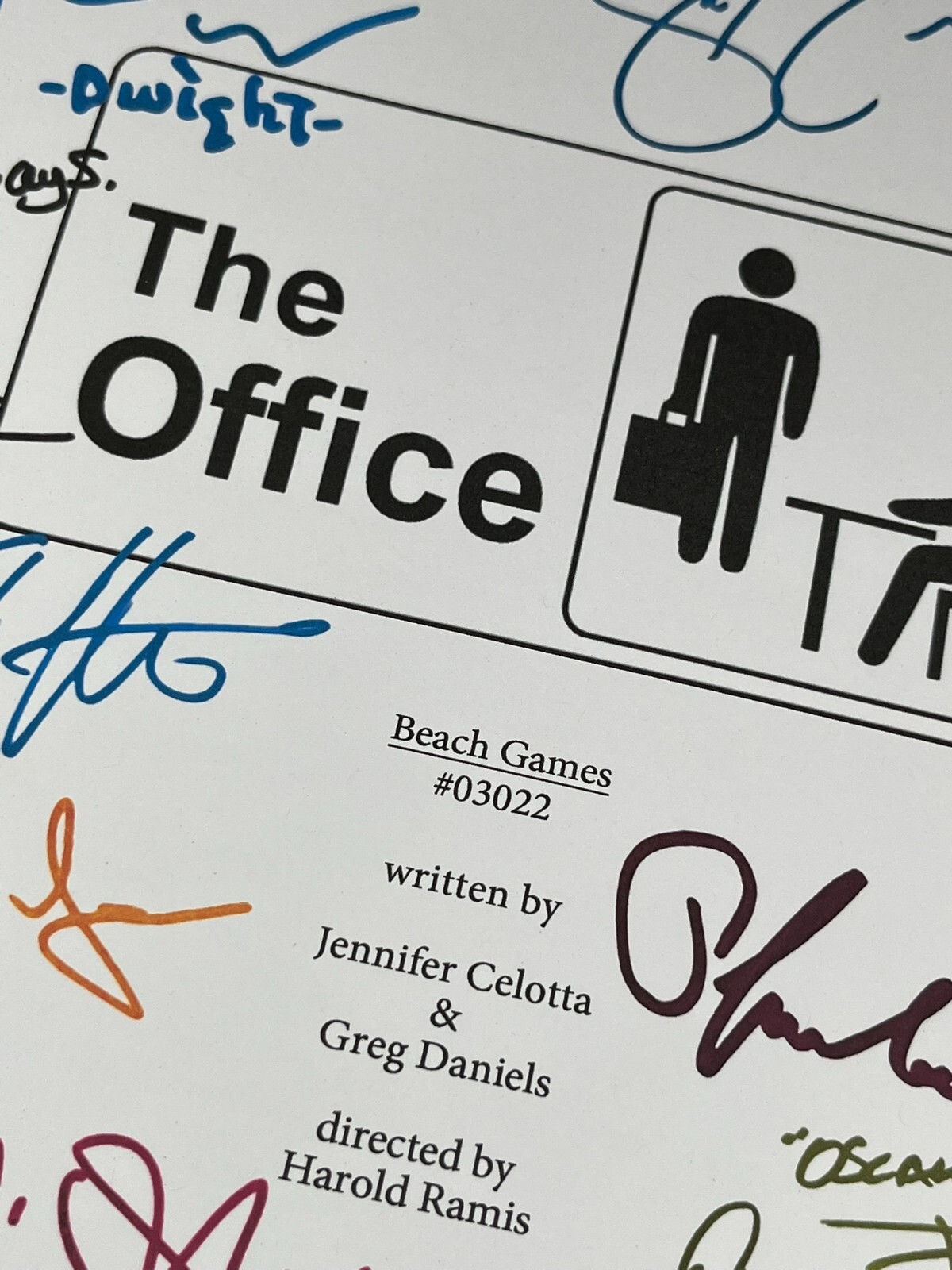 The Office Script Signed- Beach Games- Autograph Reprints- Dunder Mifflin
