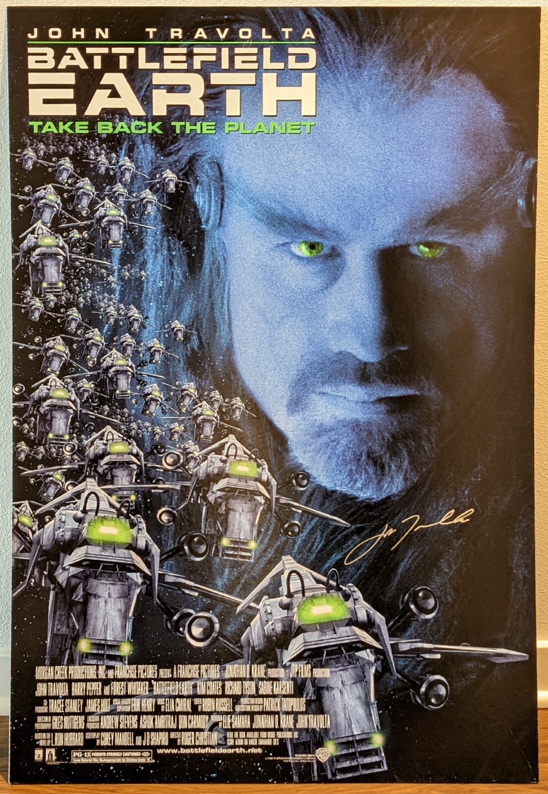 Battlefield Earth Signed John Travolta Original Movie Poster 27 x 40 One Sheet