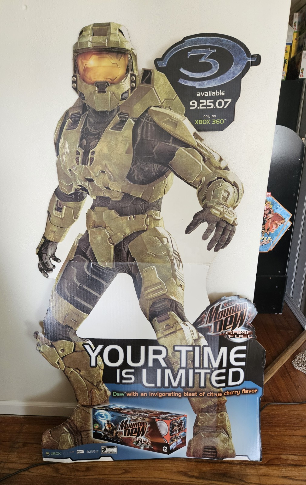 HALO 3 XBOX 360 MASTER CHIEF GAME FUEL LIFESIZE PROP 2007 Mtn Dew GAMEROOM 6ft