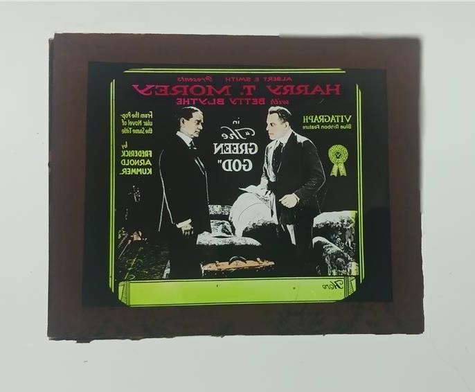 MAGIC LANTERN GLASS SLIDE 1918 SILENT MOVIE THE GREEN GOD HARRY T MOREY