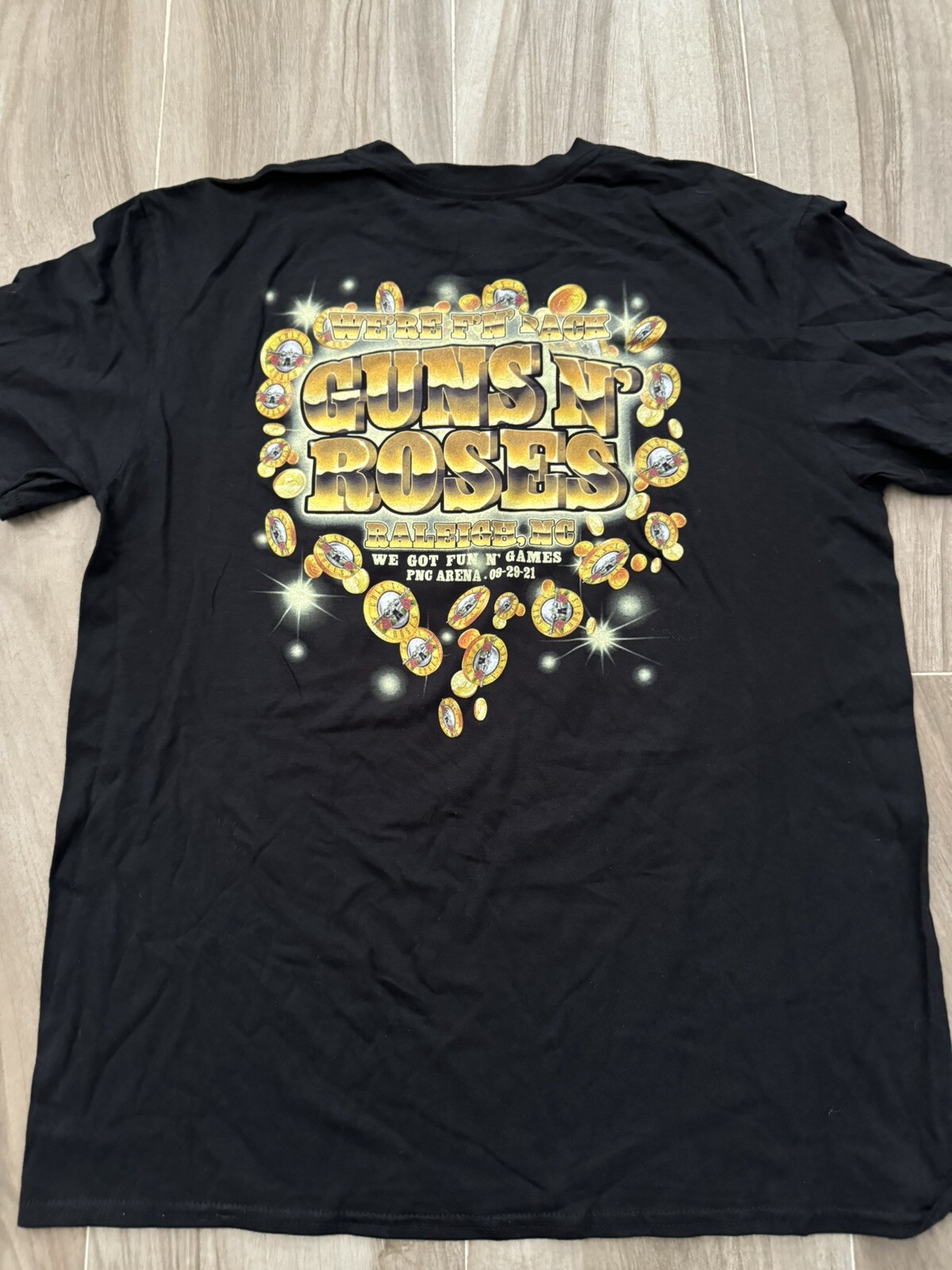 Guns N Roses NEW WT Raleigh NC 9/29/21 Concert Event T Shirt S M L XL 2XL 3XL
