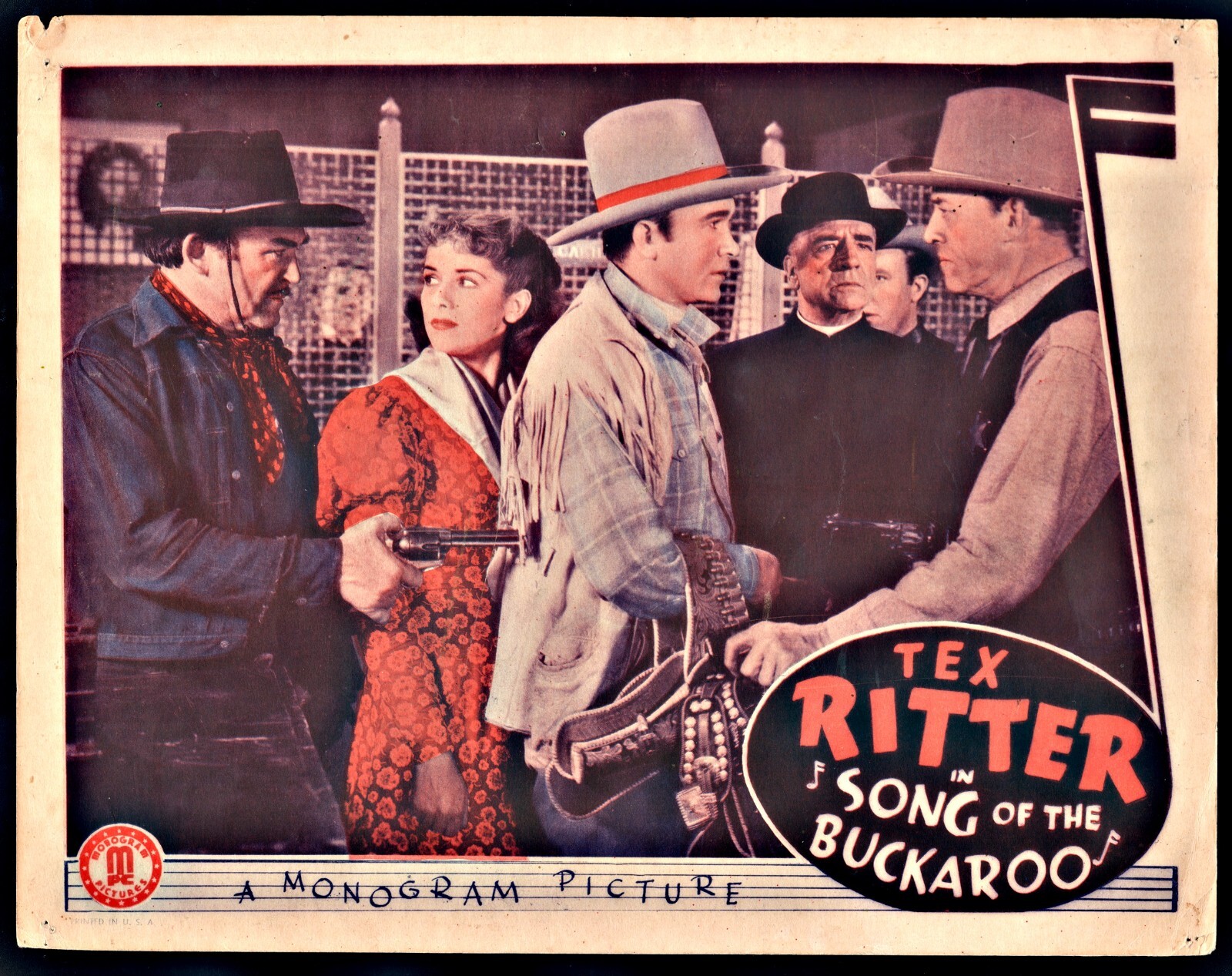 Tex Ritter Song of the Buckaroo Western Movie Lobby Card 1939 Monogram Picture