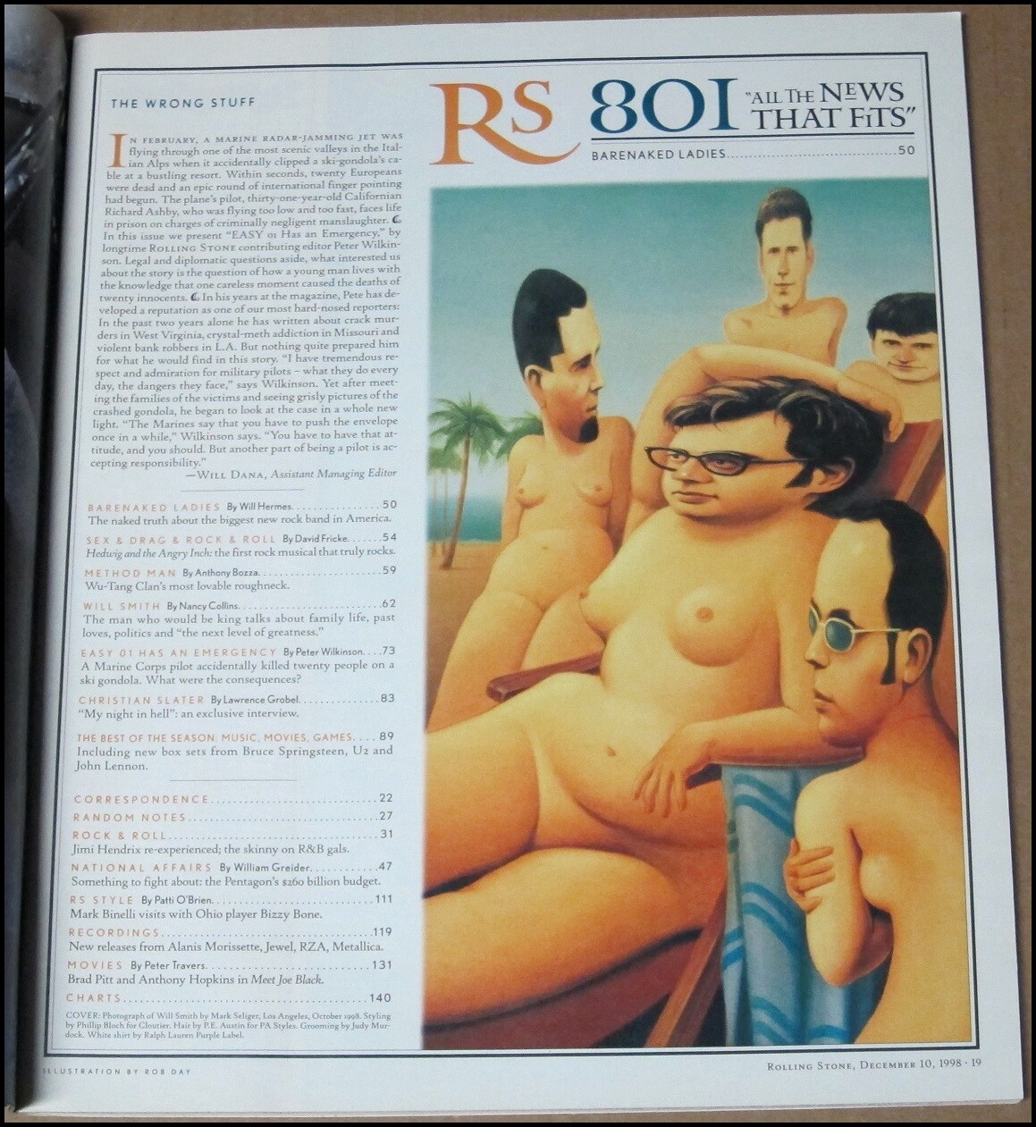 12/10/1998 Rolling Stone Magazine Will Smith Barenaked Ladies Method Man Lennon