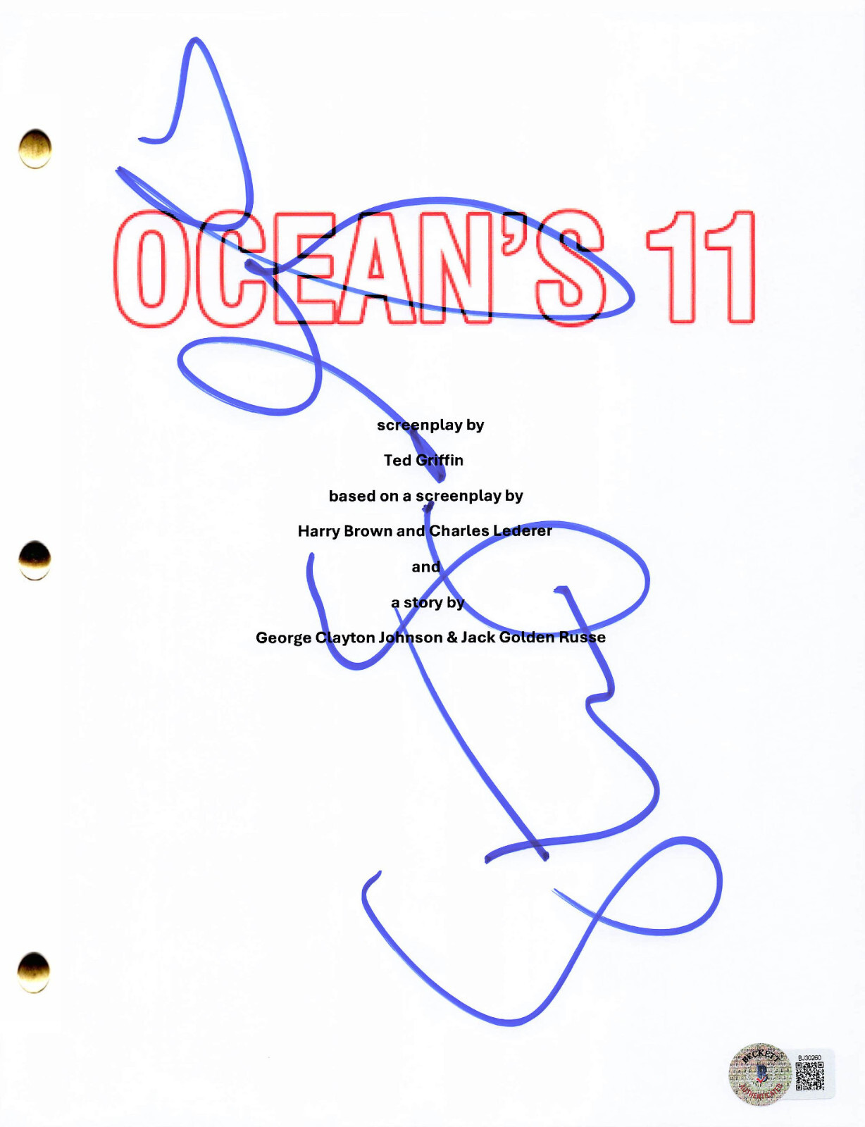STEVEN SODERBERGH SIGNED AUTOGRAPH OCEAN’S ELEVEN FULL SCRIPT BECKETT BAS