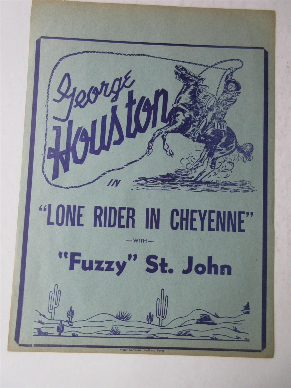Movie Poster Handbill Western 1942 Lone Rider in Cheyenne – George Houston