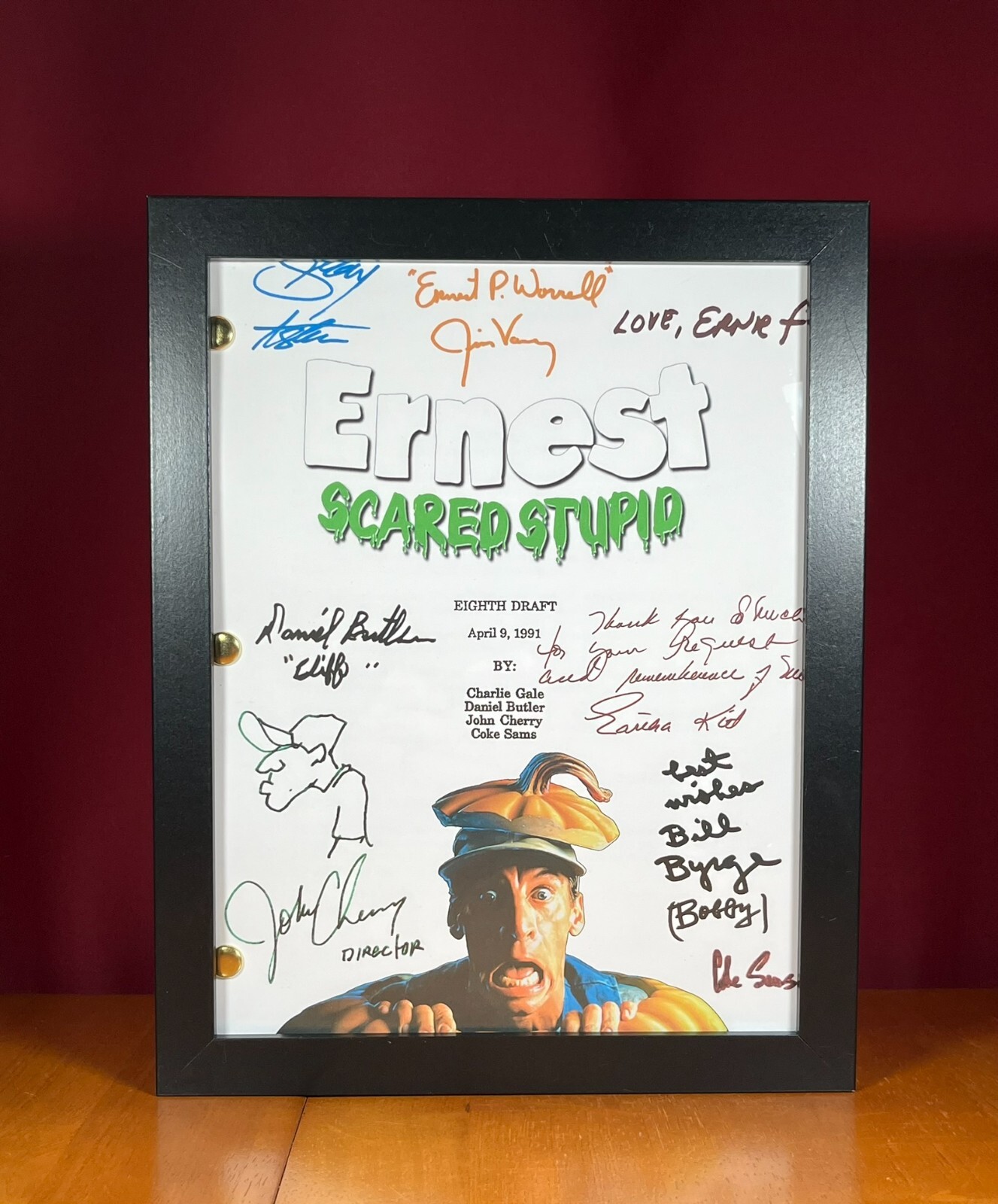Ernest Scared Stupid Script Signed- Autograph Reprints- Halloween