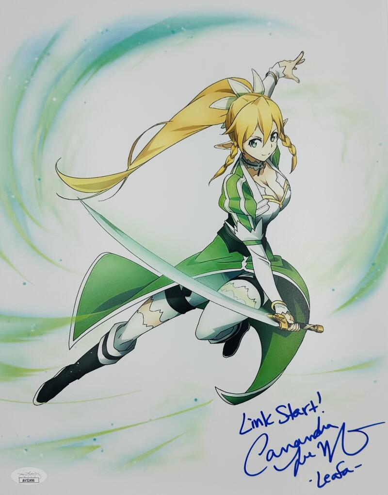 CASSANDRA LEE MORRIS SIGNED LEAFA SWORD ART ONLINE PHOTO ANIME AUTOGRAPH JSA 496