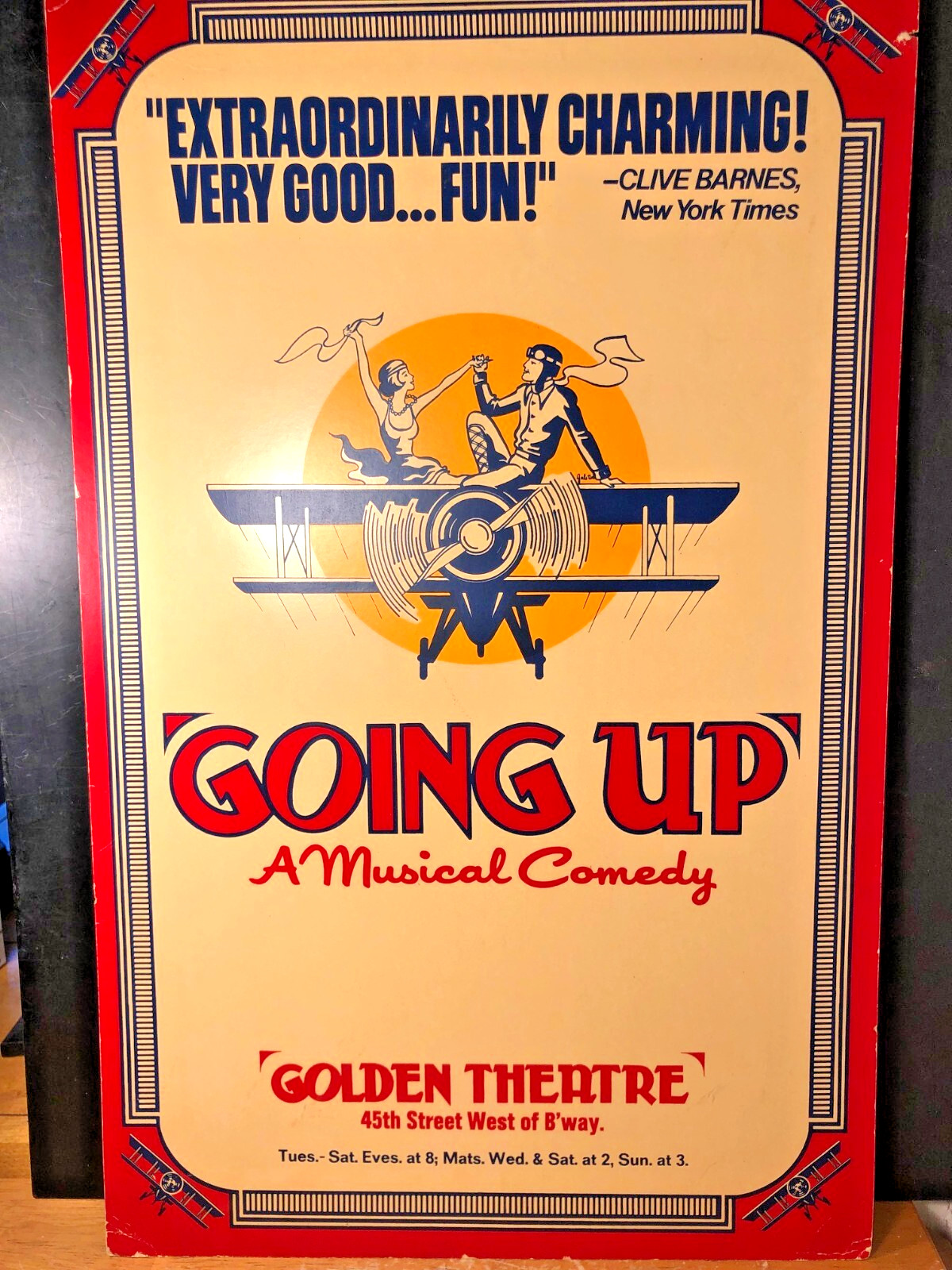 Vintage Broadway Window Card Poster – Going Up at Golden Theatre 1976
