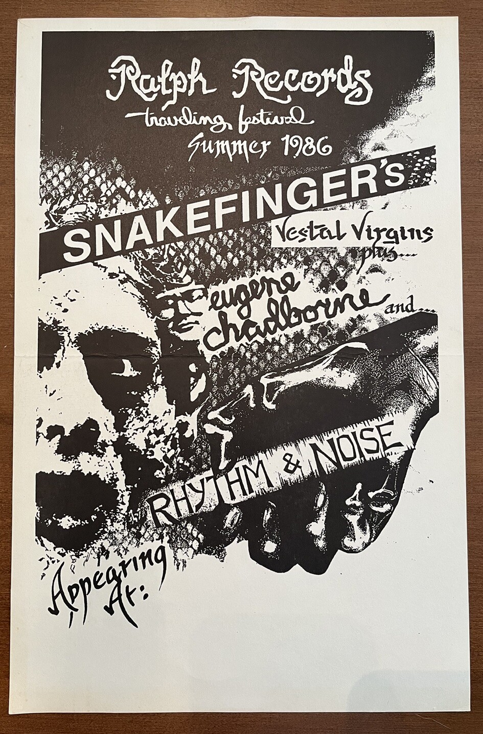 Vintage Snakefinger’s Vestal Virgins Poster Ralph Records 1986 Flyer Residents