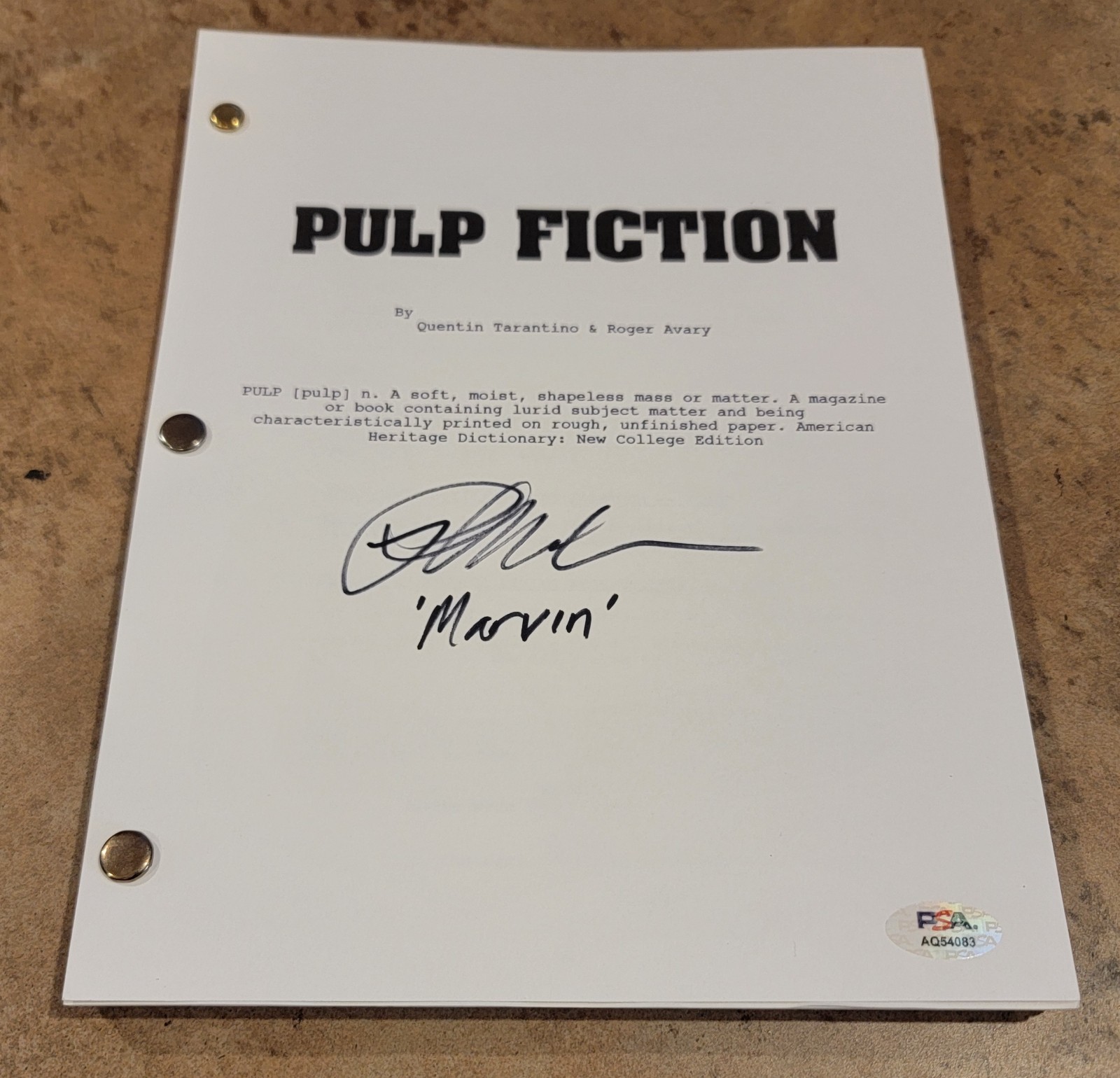 Phil LaMarr signed Pulp Fiction script full 141 pages PSA DNA Autograph