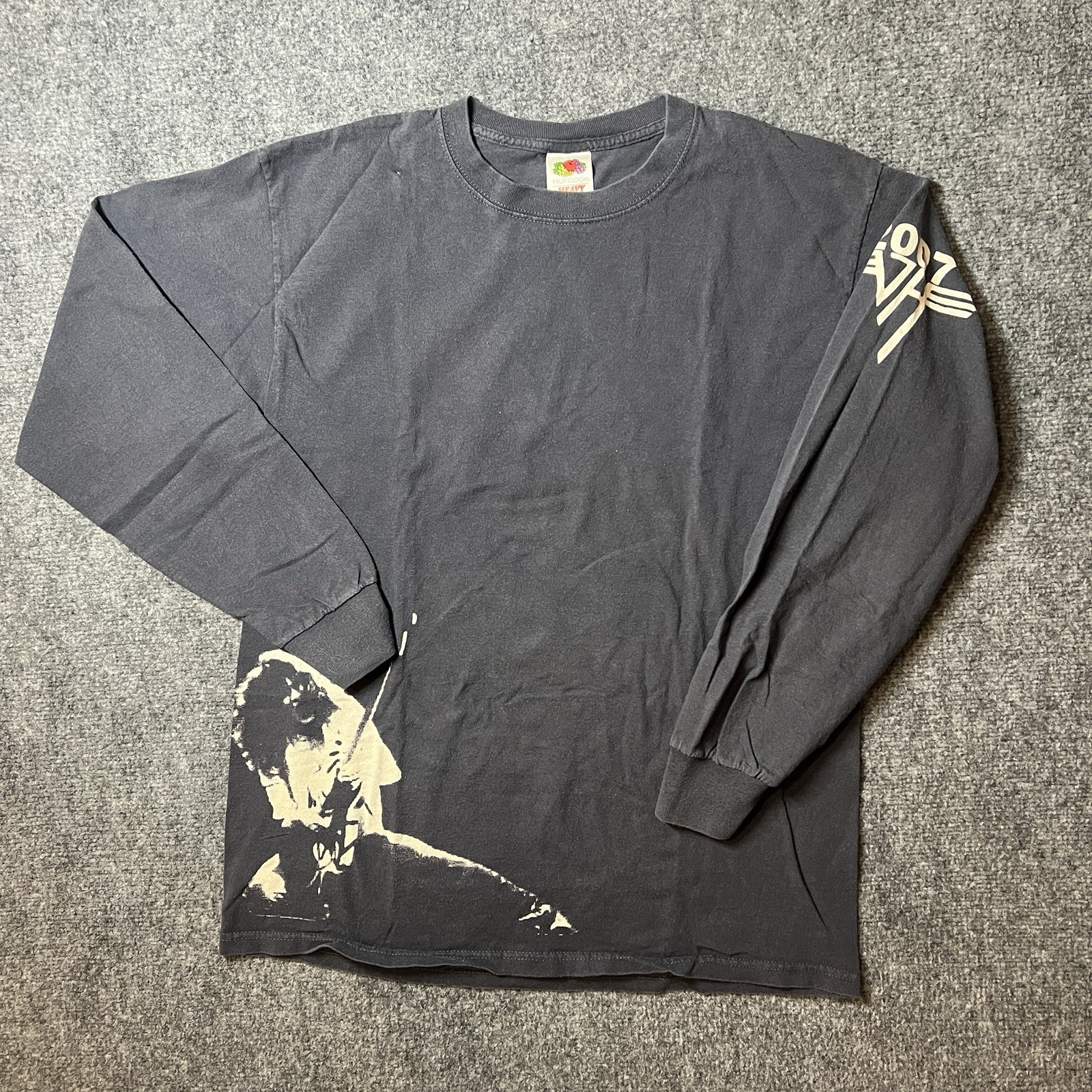 Vtg 2007 VAN HALEN Graphic Long Sleeve Shirt Gray Double Sided Shirt SZ LARGE