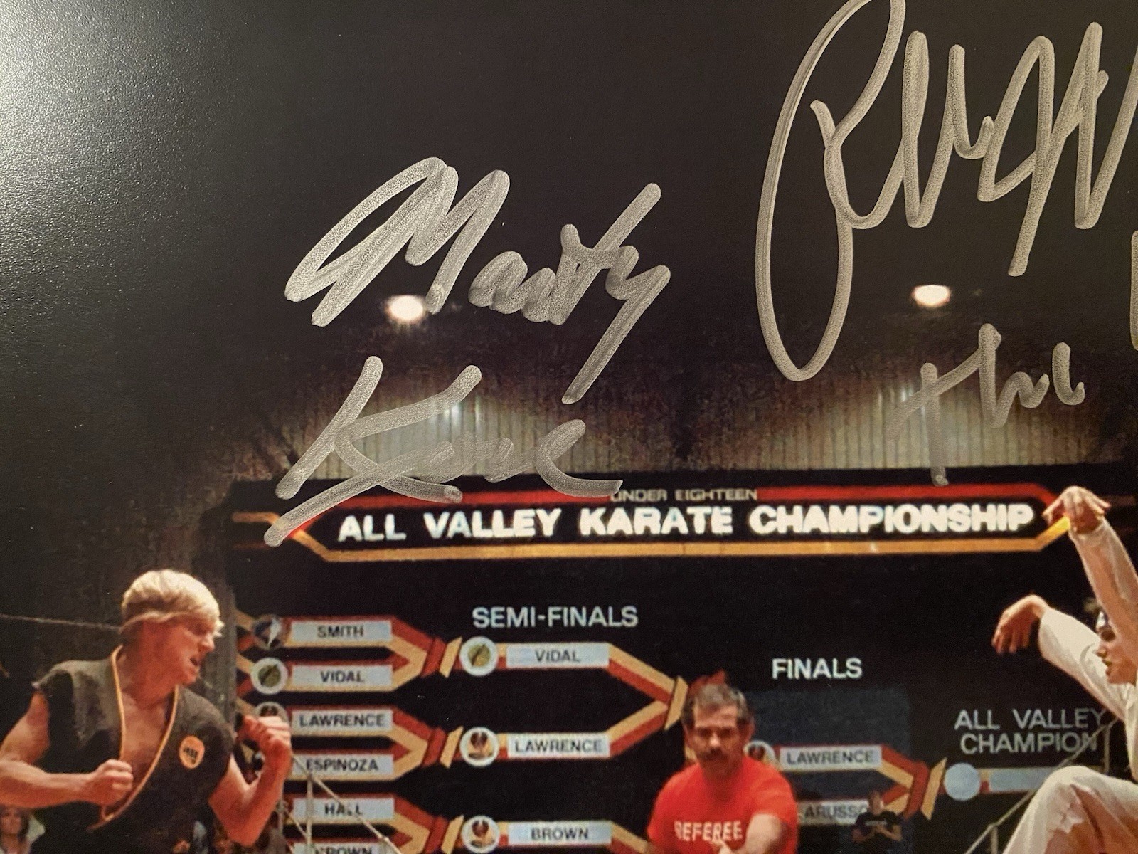 Ralph Macchio Martin Kove Signed Autographed 10×8 Photo ASI The Karate Kid NICE