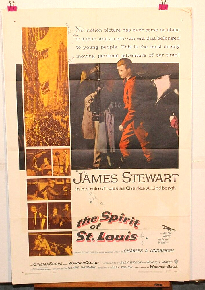 ORG MOVIE POSTER SPIRIT OF ST. LOUIS 1sh 1957 James Stewart as Charles Lindbergh