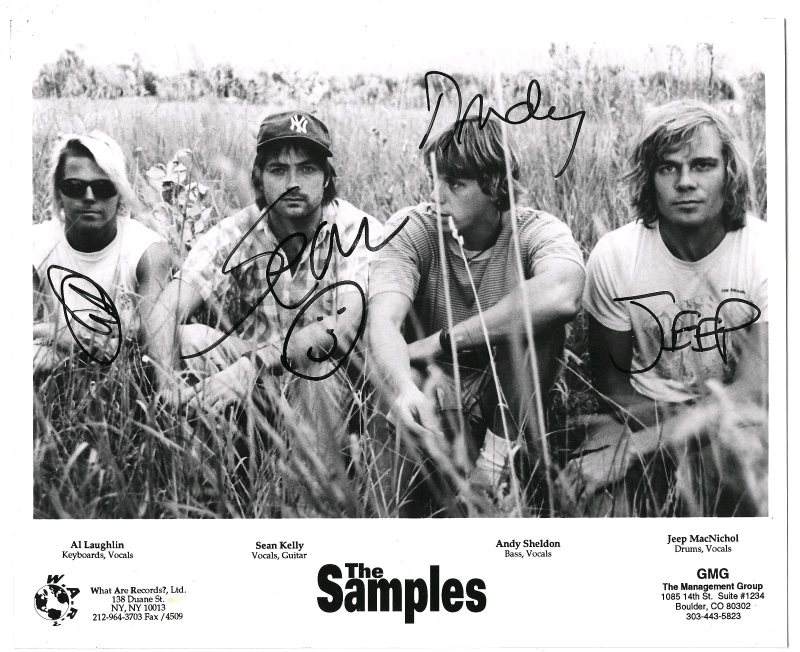 1990s The Samples Band Signed 8×10 Photo Rock Autograph Vintage