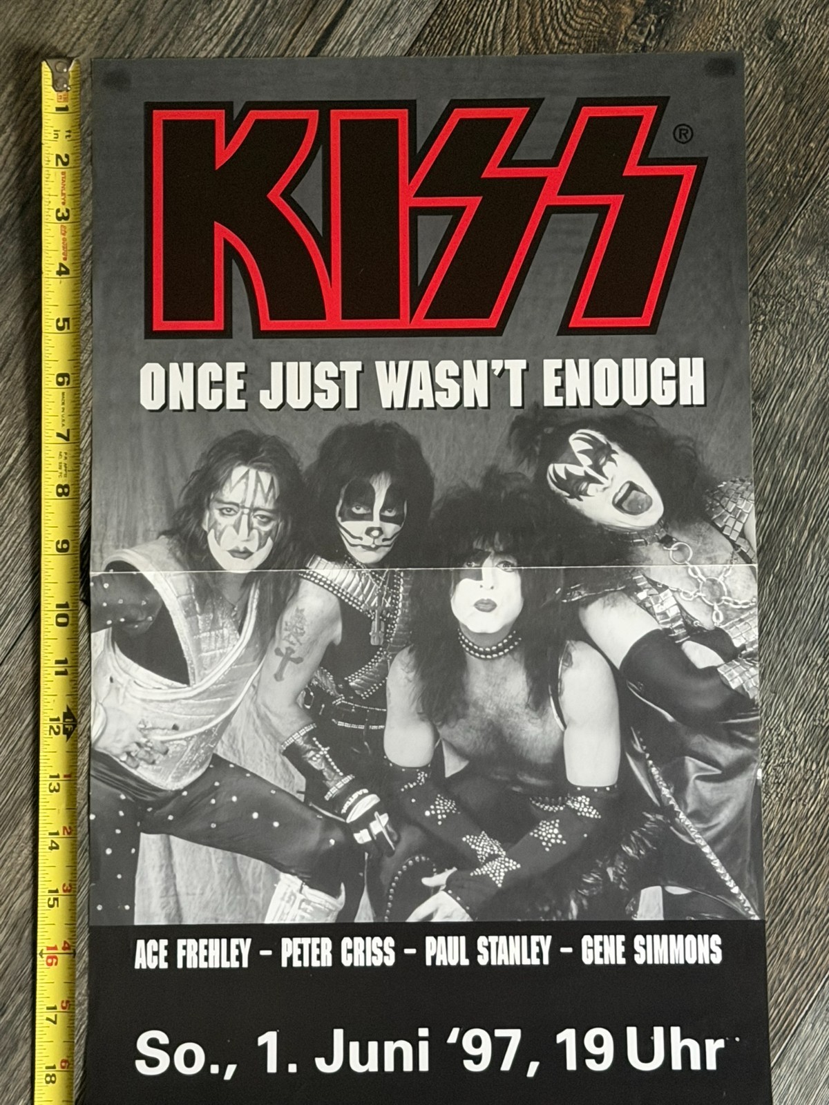 KISS Concert Poster Alive Worldwide Reunion Tour Switzerland 1997 Vintage Kiss