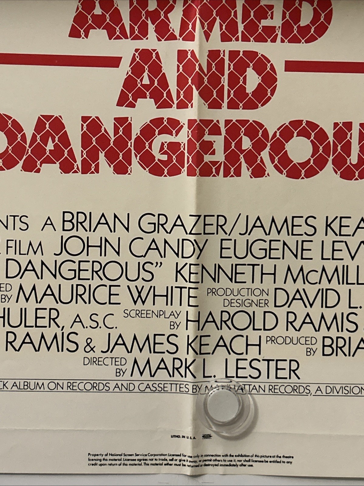 ARMED AND DANGEROUS Original One Sheet Movie Poster – 1986 – JOHN CANDY
