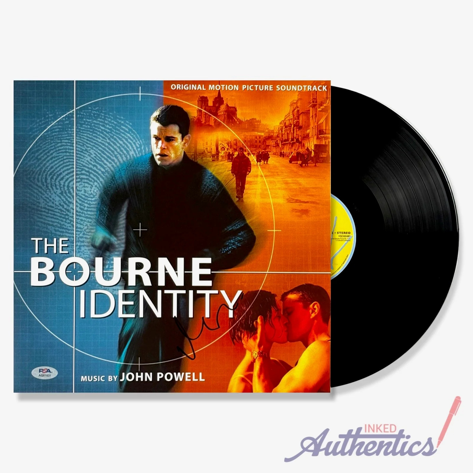 Matt Damon Signed Autographed Vinyl LP “The Bourne Identity” PSA/DNA Authenticat