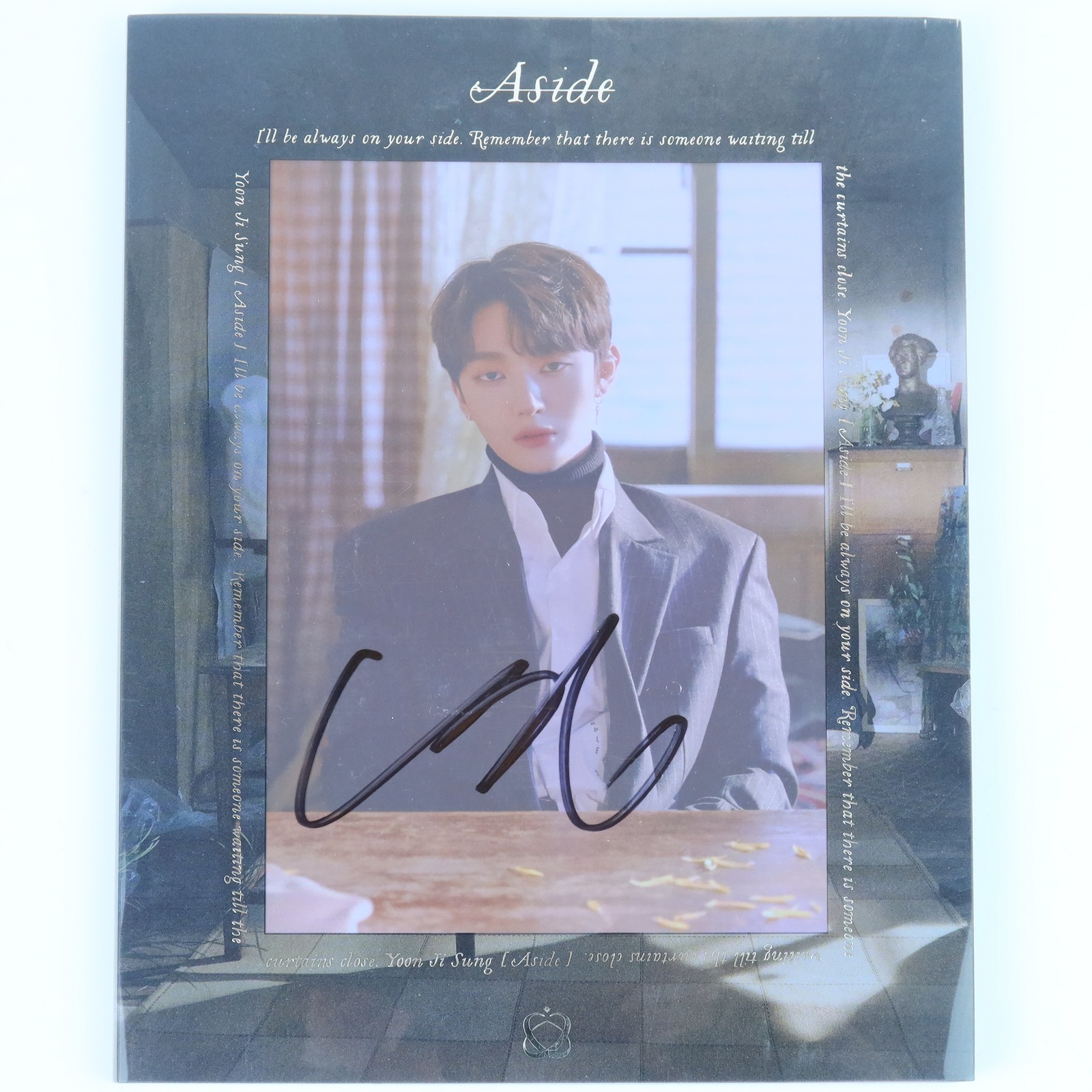 Yoon Ji Sung – Aside [Black Ver.] 1st Mini Album Signed Promo CD 2019 Wanna One