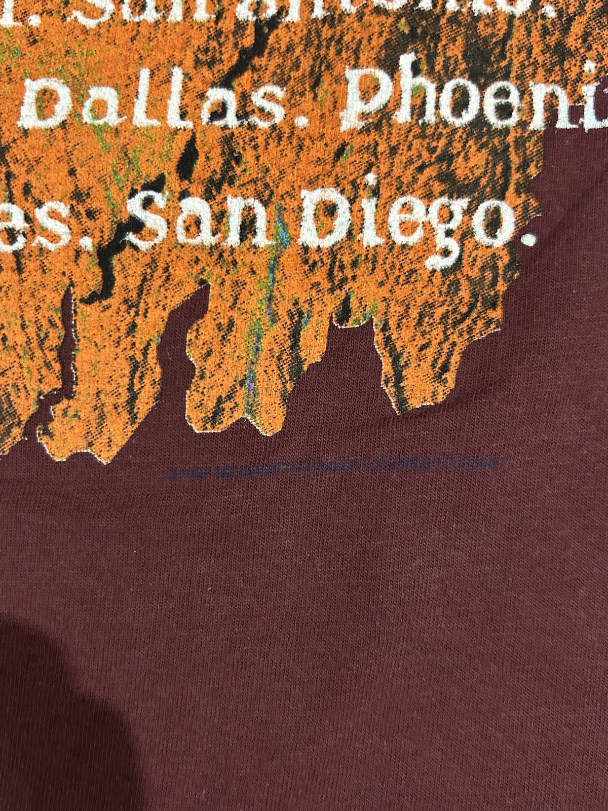 Megadeth 1997 Cryptic Writings Tour Shirt, Maroon , Size XL