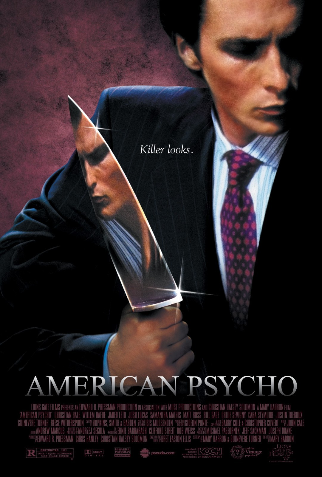 2000 American Psycho Movie Poster 11X17 Christian Bale Patrick Bateman 🔪🩸🍿