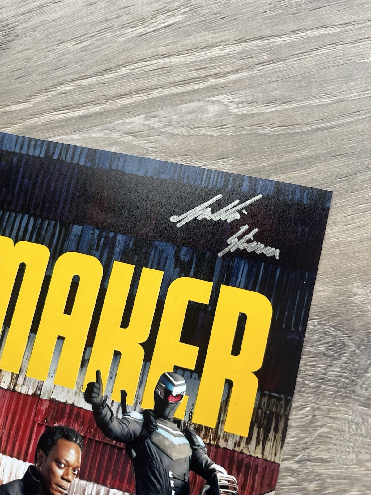 Freddie Stroma Signed Peacemaker 11×17 Photo SWAU COA Vigilante DC HBO