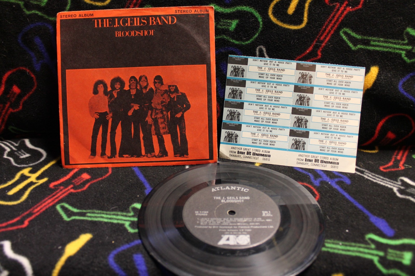 J GEILS BAND 1973 Bloodshot 7″ JUKEBOX 33 rpm EP & PS Picture Sleeve w/ 8 STRIPS